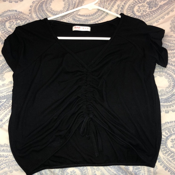 BRAND NEW black drawstring adjustable scrunch tee - Picture 3 of 3